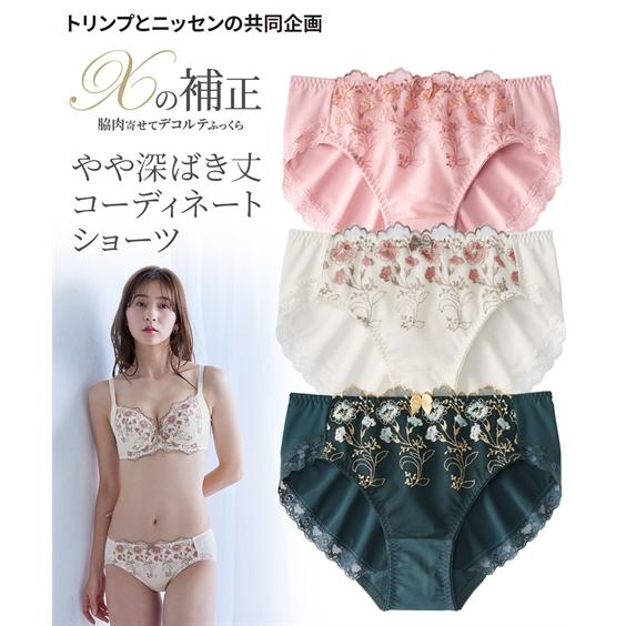 ニッセン ショーツ M L LL 3L 4L ニッセン やや 深ばき丈 花柄 ニッセン ショーツ M L LL 3L 4L ニッセン やや 深ばき丈 花柄