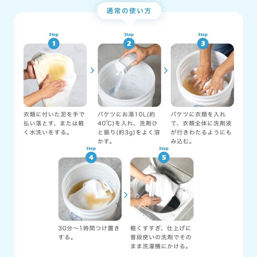 無添加 こすり洗い不要　泥スッキリ アクティブホワイト 200回分 （専用容器付き） |  | 15