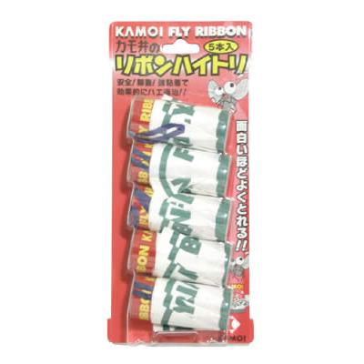 小バエ撃退に!! カモ井 リボンハイトリ　 ５本入パック の商品画像