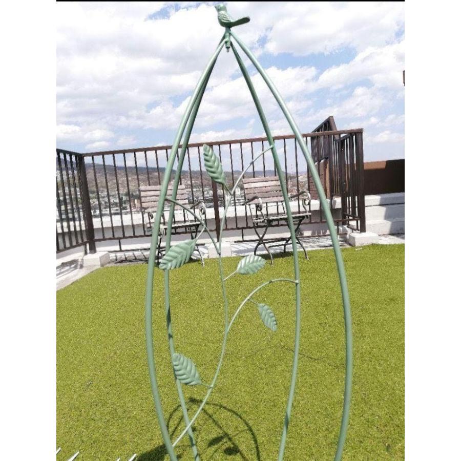 ミニオベリスク トレリス 簡単組立 鳥飾り ガーデニング 支柱 バラ