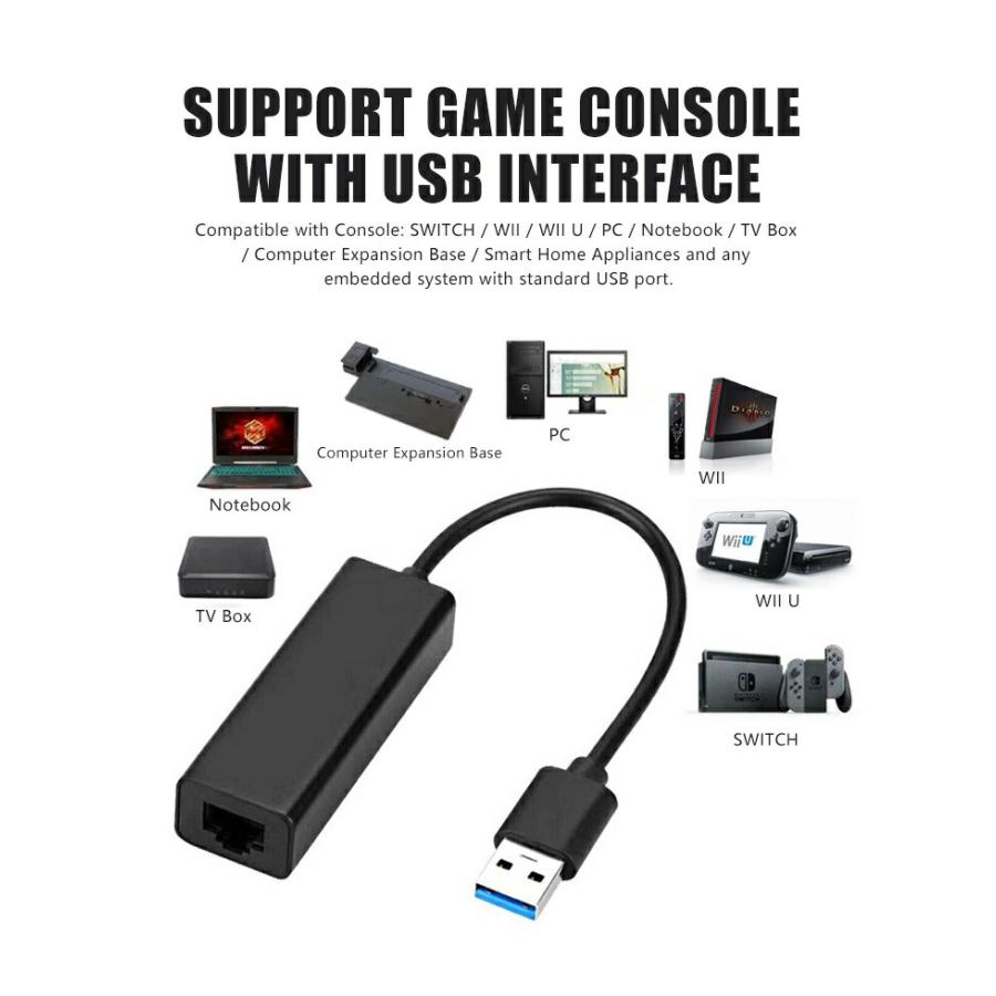 スイッチ用アダプター ニンテンドー switch 有線 ネット環境改善 USB LAN接続 PC アダプター Nintendo LANアダプター Switch用 Windows｜doshiro｜05