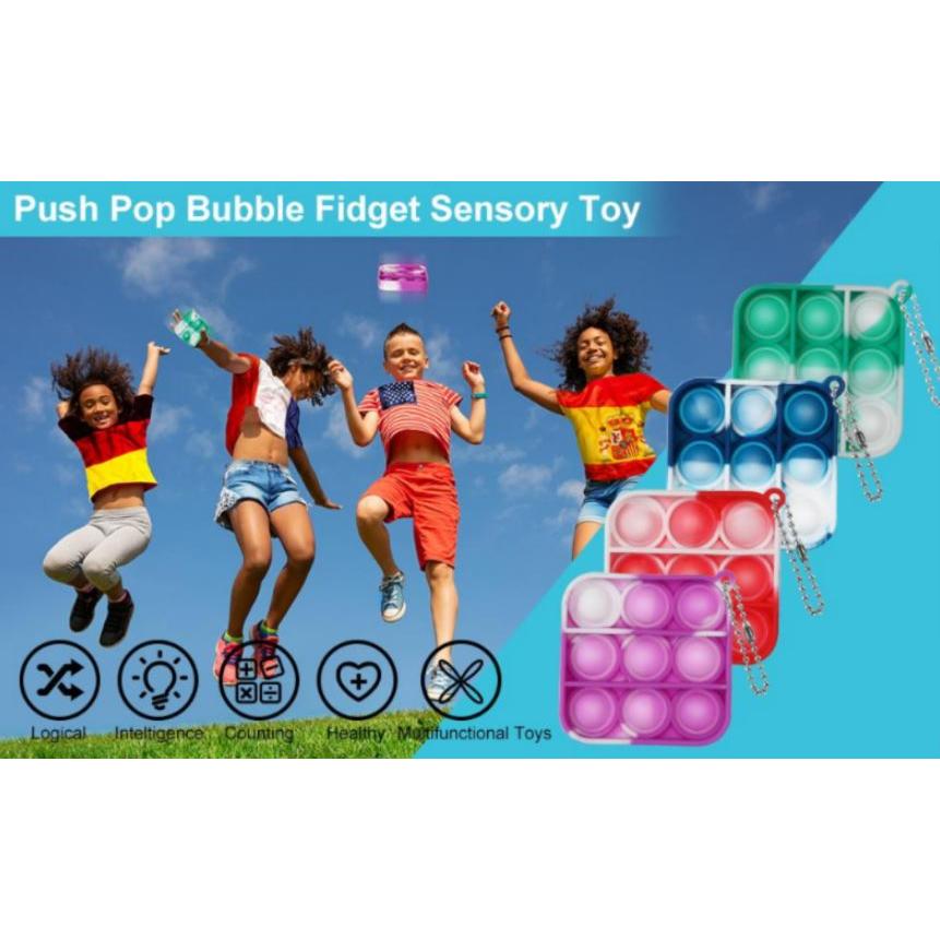 知育玩具 スクイーズ コンパクト キーホルダー ポチポチ ストレス解消