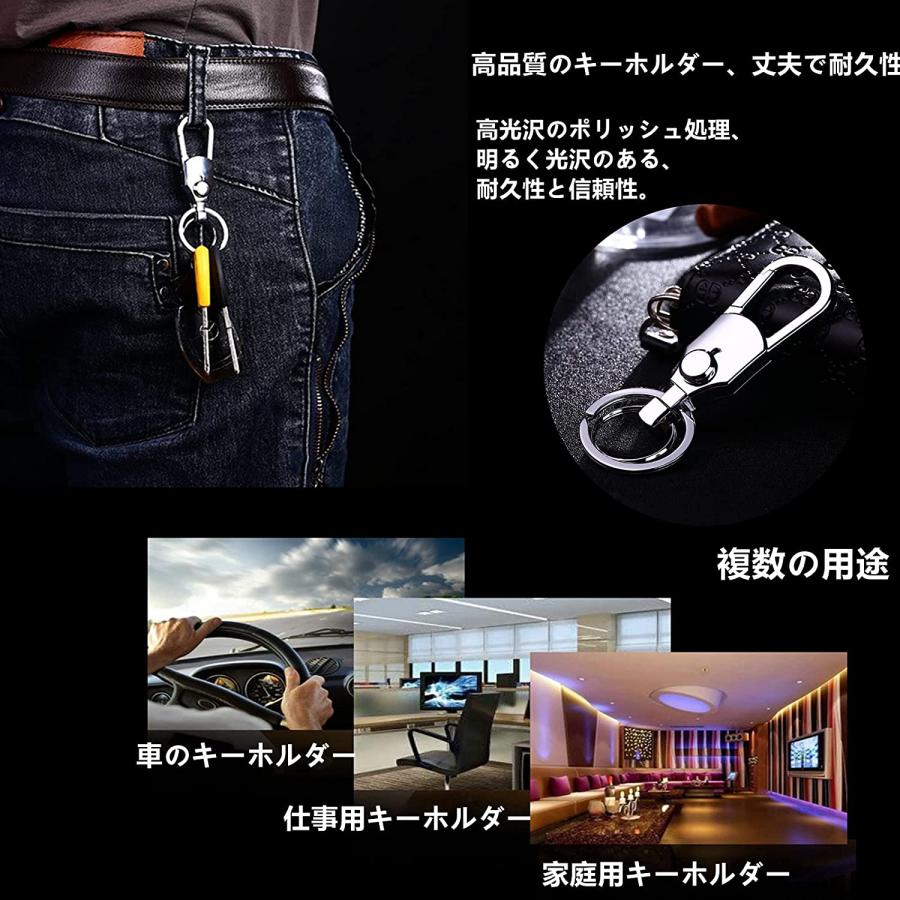 JOBON キーリング 専用ケース付 高級感 カラナビ フック リング キーホルダー キーケース プレゼント 鍵 家の鍵 車のカギ 収納