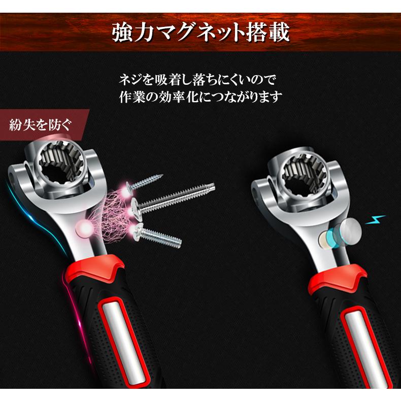 多機能ユニバーサルレンチ - 52in1 360度回転式六角・ソケットレンチ