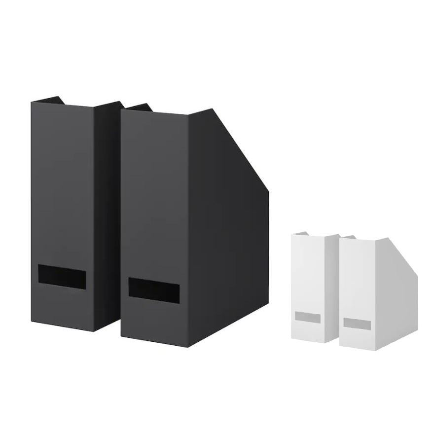 IKEA イケア ティエナ 2ピース マガジンファイル ブックスタンド 本 書類 収納 ブラック ホワイト 引き手穴付 tfieldik04どしろショップ 通販 Yahoo!ショッピング