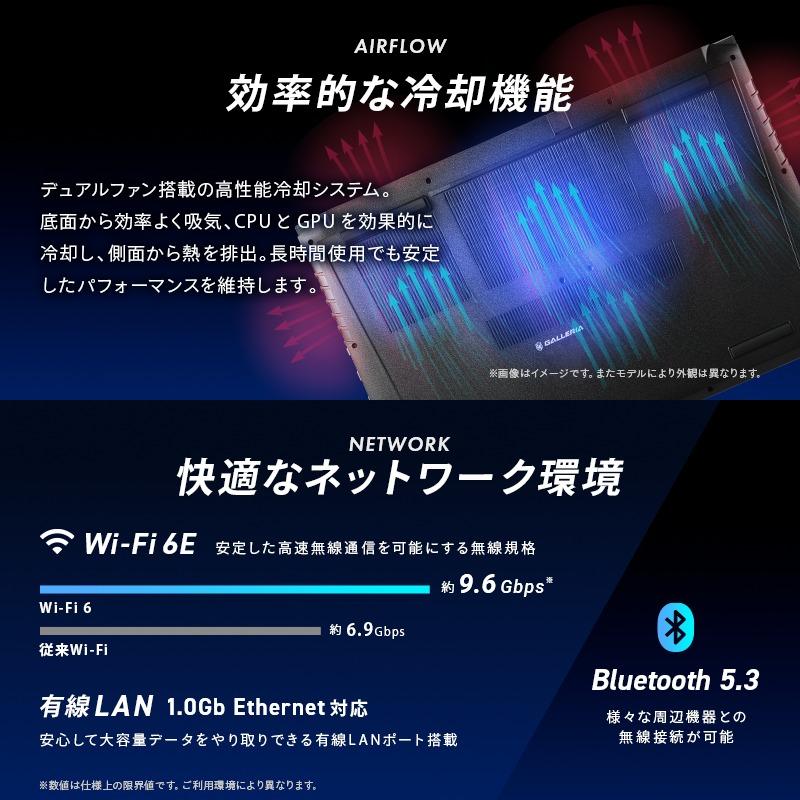 ガレリア ゲーミング ノートパソコン Core i7-13620H RTX 3050 メモリ