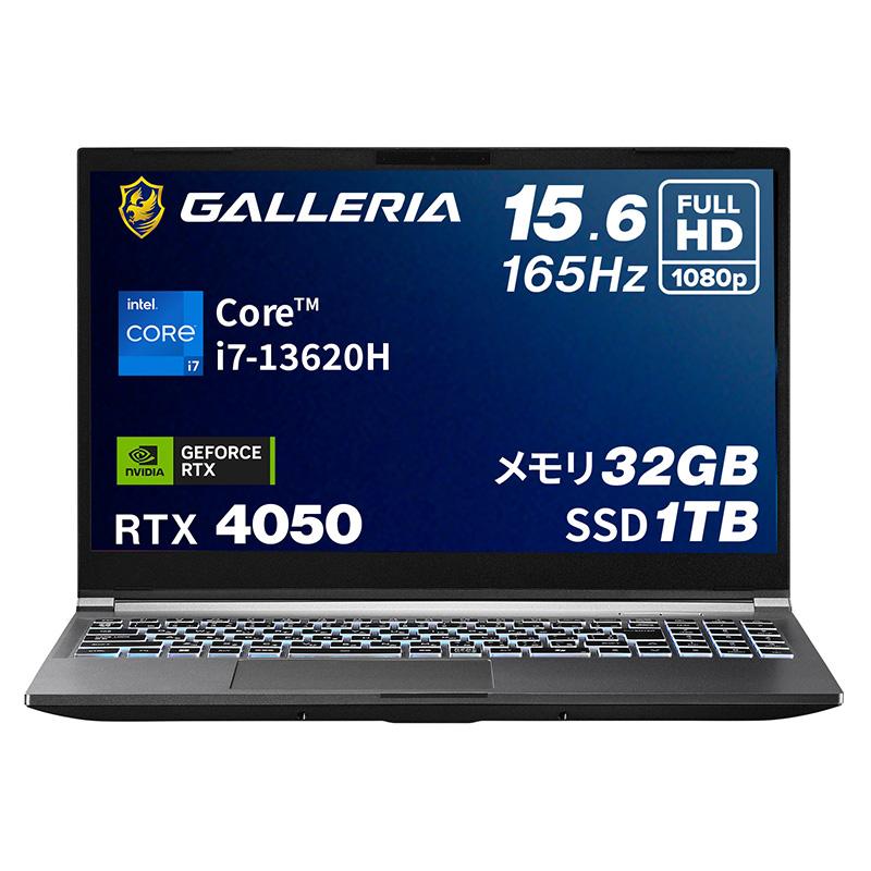 ガレリア ゲーミング ノートパソコン Core i7-13620H RTX 4050 メモリ