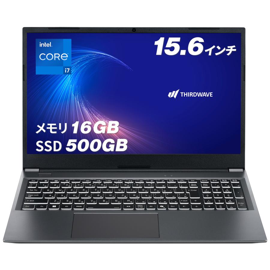 THIRDWAVE PC i7-1355U 16GB 500GB ほぼ未使用 サードウェーブ ノートパソコン Core i7-1355U メモリ 16GB / SSD