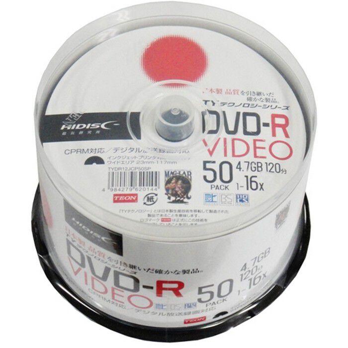HIDISC TYDR12JCP50SP (録画用DVD-R ホワイトワイドプリンタブル 50枚)（Yahoo!・ドスパラYahoo!店）