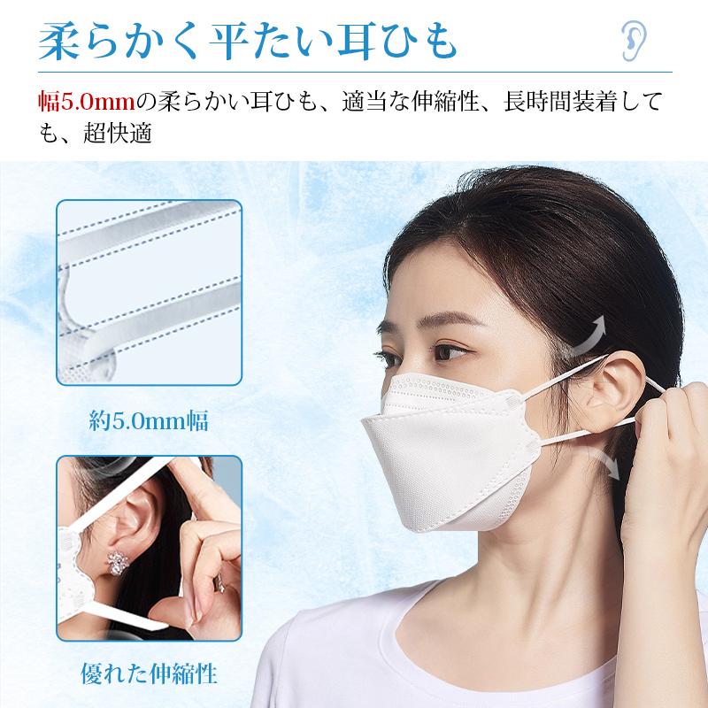 マスク 冷感 不織布 冷感マスク 立体 120枚入り 日本製 個包装 小顔 4層構造 99.9%カット ウイルス飛沫対策 PM2.5 幅広い紐 メイクが付きにくい（B1KZ30C4B）｜dosumohu｜11