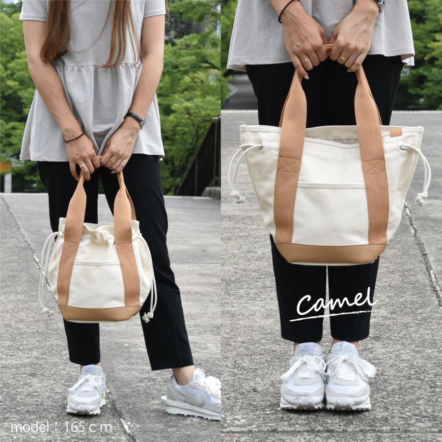DOT & STRIPE トートバッグ レディース 巾着 2WAY 仕切り