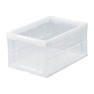 アイリスオーヤマ　ハード折りたたみコンテナ　本体　外寸：幅５３０×奥３６５×高２７０ｍｍ（クリア） | IRIS OHYAMA