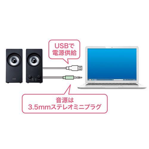 ●サンワサプライ　ワケありアウトレット品　USB電源マルチメディアスピーカー　パッケージの外装にすり傷あり｜dotkae-ru02｜03