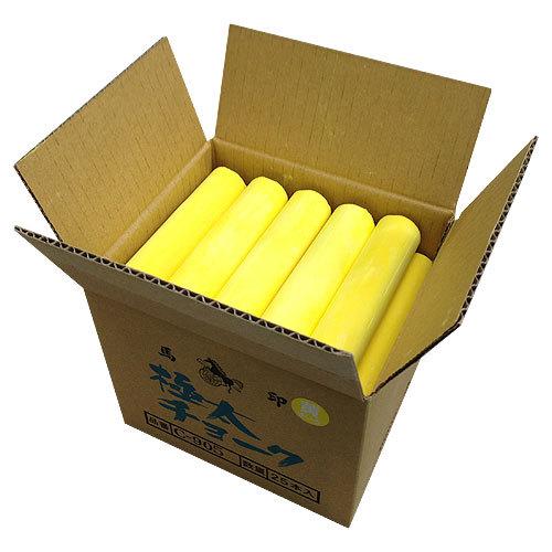 馬印 極太チョーク ジャンボ 25本入 黄（キイロ） : どっとカエール