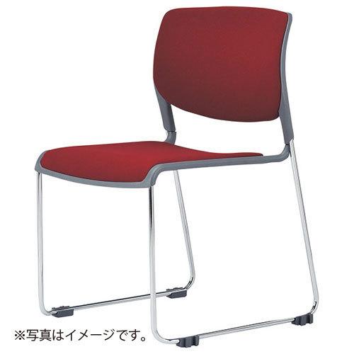 アイコ 法人限定 ミーティングチェア 布張り 4脚セット φ13mmクロームメッキ グレーシェル BK（ブラック）
