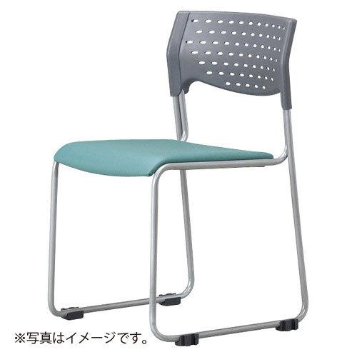 アイコ　法人限定　ミーティングチェア 布張り　４脚セット　肘なし粉体塗装タイプ　グレーシェル　ＢＫ（ブラック）