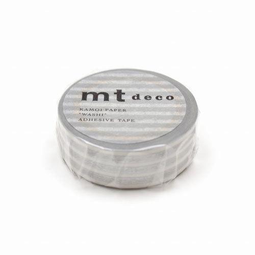 mt（エムティー） カモ井加工紙 1P ボーダー・銀 マスキングテープ 