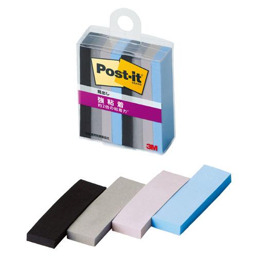 スリーエム　ポスト・イット［Ｒ］強粘着　見出し／ふせん／ノート　マルチカラー　マルチカラー９（ブラック，ペブルグレー，オーキッドフロスト，ブルー） | 