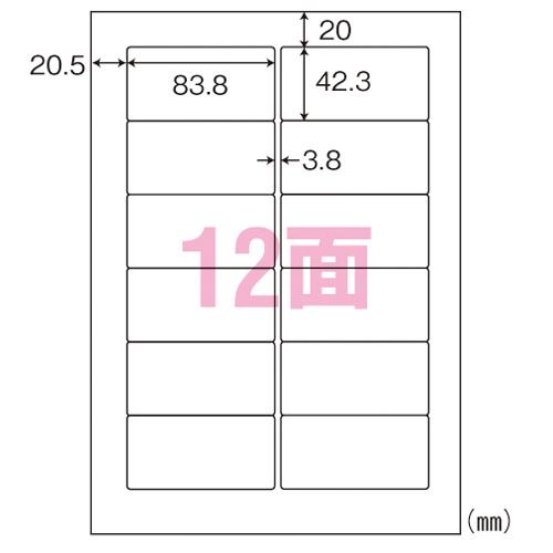 東洋印刷　ナナ［Ｒ］ワード　Ａ４判　マルチタイプラベル　規格：Ａ４判１２面