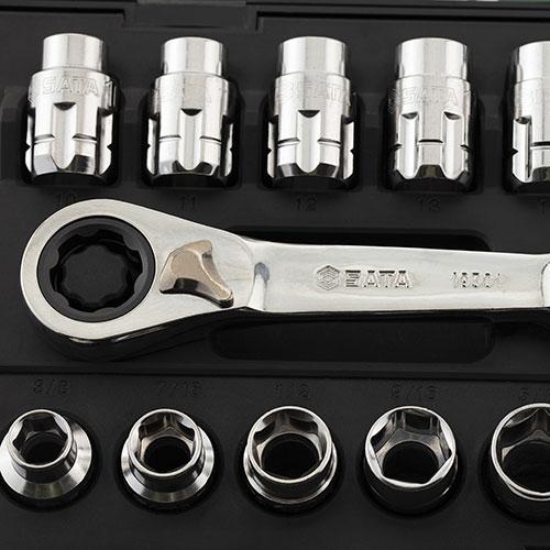 レックス 法人限定 21pcs 3/8貫通ラチェットソケットセット【RS-09134