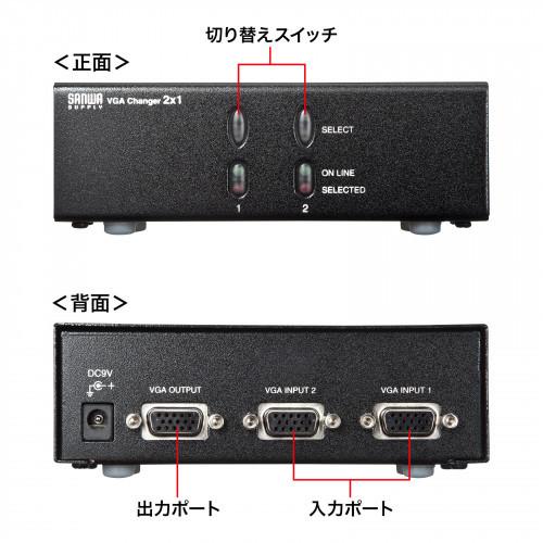 サンワサプライ　直送 ディスプレイ切替器（ミニD-sub（HD）15pin用）・2回路 | SANWA SUPPLY | 03