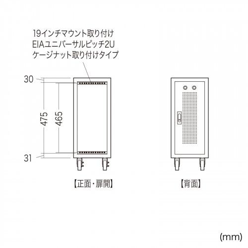サンワサプライ　直送 キャスター付きハブボックス（2U）_5
