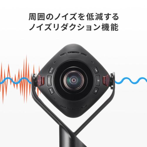 サンワサプライ　直送 スピーカー内蔵360度Webカメラ