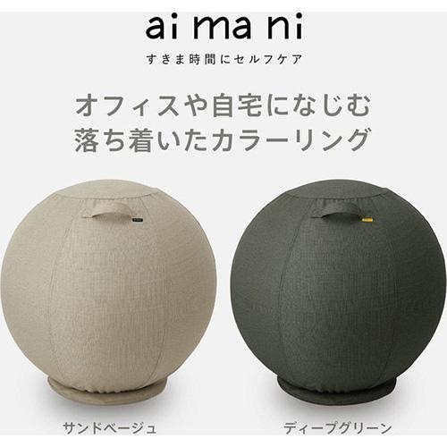キングジム ai ma ni 台座付きバランスボール（ディープグリーン