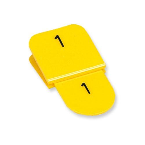 共栄プラスチック　親子番号札　角型（親札クリップ式）　１〜５０（イエロー）