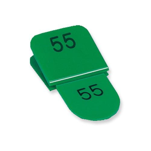 共栄プラスチック　親子番号札　角型（親札クリップ式）　５１〜１００（グリーン）