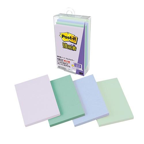 スリーエム ポスト イット 強粘着ノート マルチカラー２ 心を落ち着かせる色 ライラック アクア ネプチューンブルー アップルグリーン どっとカエール 通販 Paypayモール