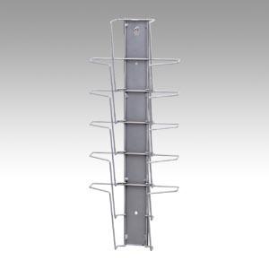 エヌケイ　メーカー直送品　パンフレットスタンド　壁掛けタイプ　規格：Ａ４判１列５段（ダークメタリック）