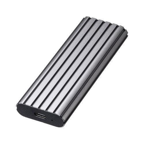 サンワサプライ　直送 M.2 PCIe/NVMe SSDケース（シルバー）