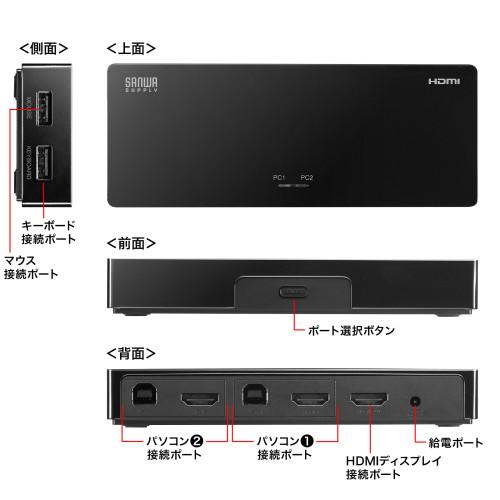 サンワサプライ 直送 4K対応HDMIパソコン切替器（エミュレーション非