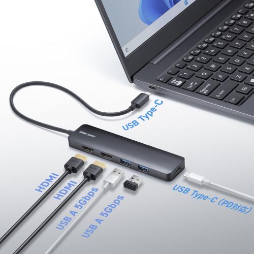 サンワサプライ 直送 USB Type-C ドッキングステーション : どっと