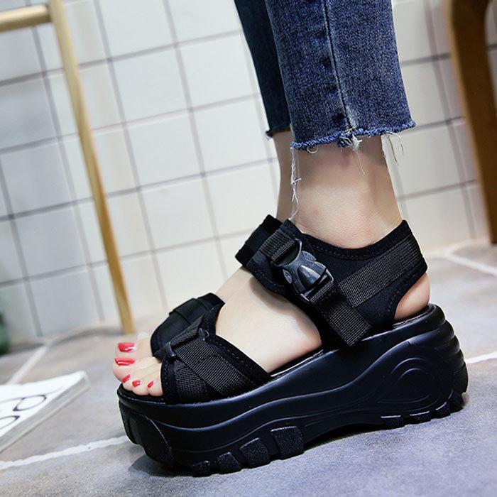 サンダル レディース 厚底 歩きやすい ヒール7cm 疲れない スポーツ