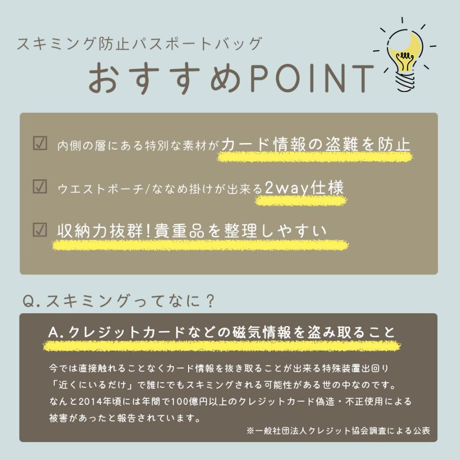 セキュリティポーチ スキミング 防止 パスポートケース RFID ウエストポーチ海外旅行 スキミング防止 パスポートケース 貴重品 爆買 |  | 04