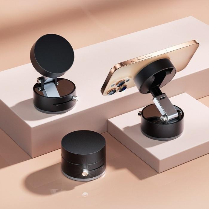 どこでもスマホスタンド 真空 スマホスタンド マグネット式 スマホホルダー 携帯スタンド 超強力 磁石 吸盤 折りたたみ 車載スマホスタンド おしゃれ 爆買 |  | 06