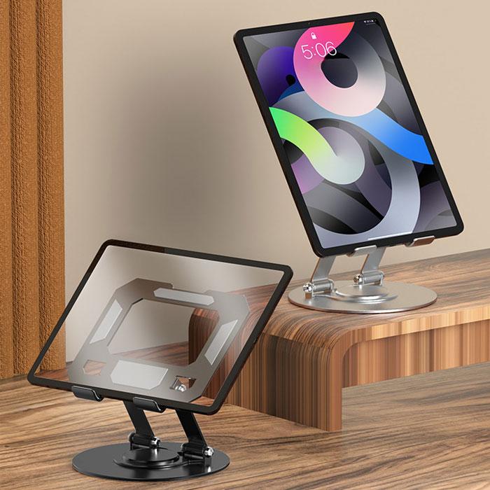 タブレットスタンド 360度回転 ipad スタンド 折りたたみ 角度調節 持ち運びに便利 スマホホルダー 卓上 簡単収納 爆買 |  | 11