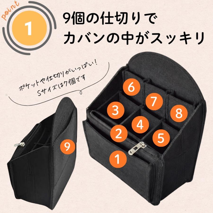 タテ型 バッグインバッグ フェルト生地 リュック リュックインバッグ レディース メンズ bag in bag インナーバッグ 中身 整理 便利グッズ 旅行 出張 |  | 04