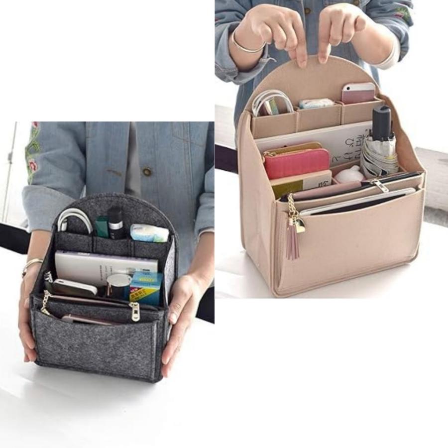 タテ型 バッグインバッグ フェルト生地 リュック リュックインバッグ レディース メンズ bag in bag インナーバッグ 中身 整理 便利グッズ 旅行 出張 |  | 08