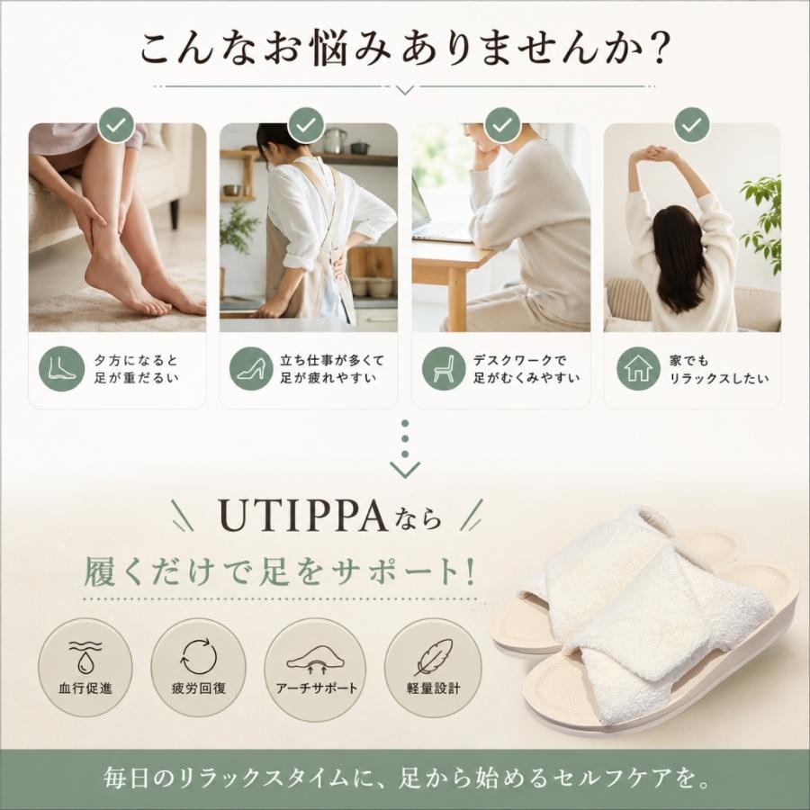 リカバリーサンダル 一般医療機器 ルームシューズ 室内 スリッパ 血行促進 疲労回復 アーチサポート レディース メンズ 男女兼用 SIDAS シダス UTIPPA ウチッパ |  | 01