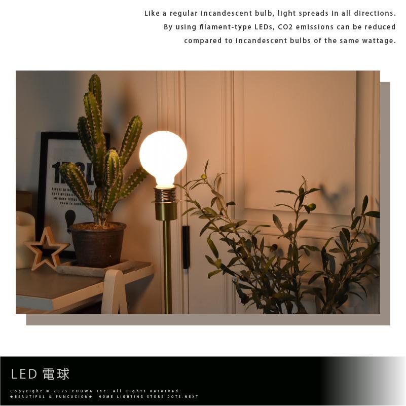 LEDフィラメント・ホワイトボール電球 60W相当 E26 810lm 電球色