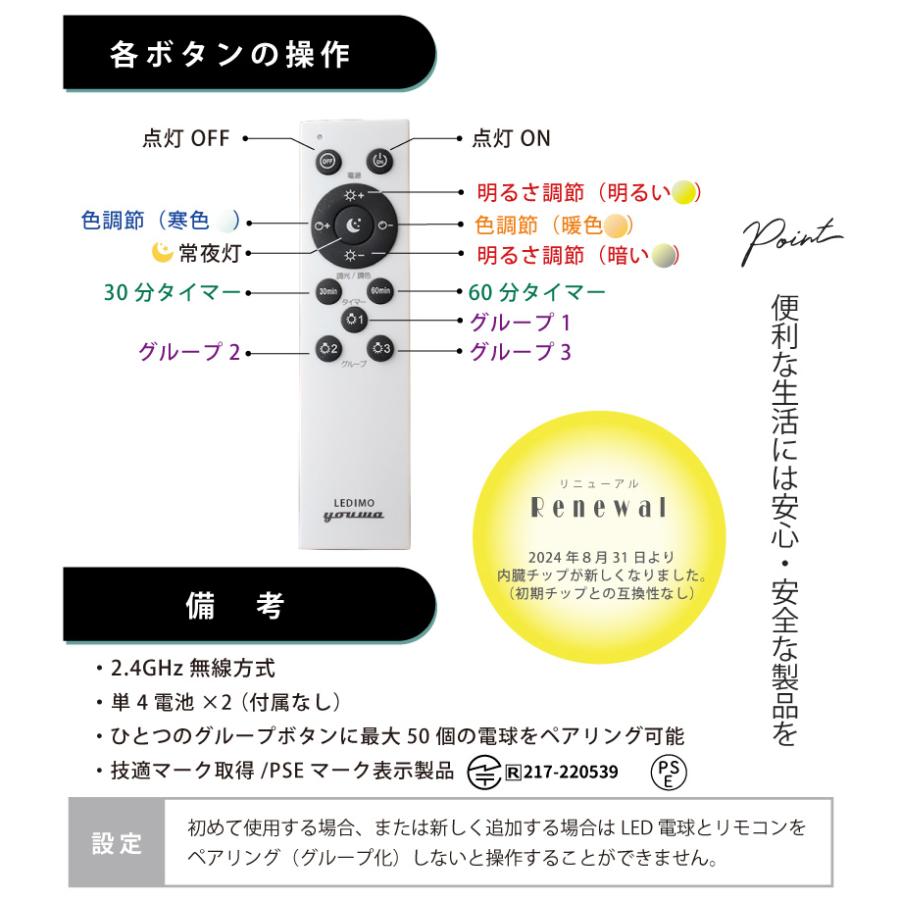 YOUWA（ユーワ） フロアライト LED電球セット おしゃれ リモコン