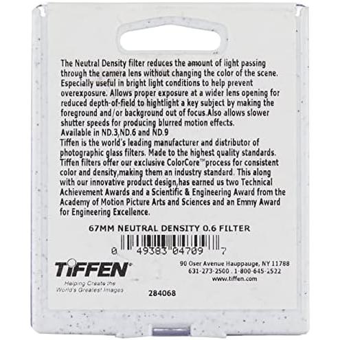 【送料無料/即納】 Tiffen 82mm Neutral Density 0.6 Filter