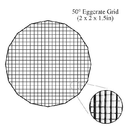 40インチ 100cm プロスタジオソリューションEZ-Proビューティーディッシュ＆ソフトボックスコンボ 用 エッグクレートグリッド - 50度グリ｜dotsupplyllc｜02