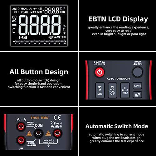 工具 Bside EBTNデジタルマルチメーター 3行表示 9999カウント ボタンデザイン 真 3 Line Display Multimet｜dotsupplyllc｜03