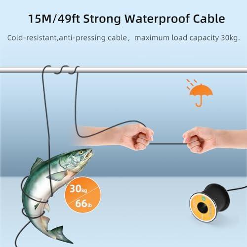 釣り アウトドア 水中釣りの 携帯用ビデオ魚探 1000TVL 12pcs 赤外線ライトが付いている防水 7｜dotsupplyllc｜06