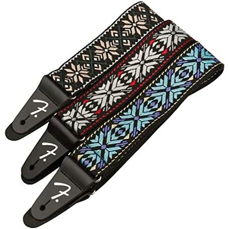 カナダ製楽器用ストラップ Pasadena Woven ストラップ, Red Snowflake, 2" 【ナイト】