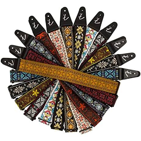 カナダ製楽器用ストラップ Pasadena Woven ストラップ, Red Snowflake, 2" 【ナイト】
